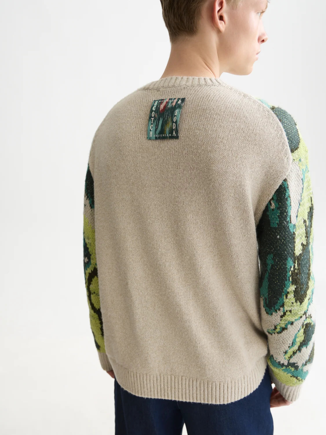 Scotch & Soda Watercolor Cotton-Linen Blend Loose-Fit Pullover
sweatshirt