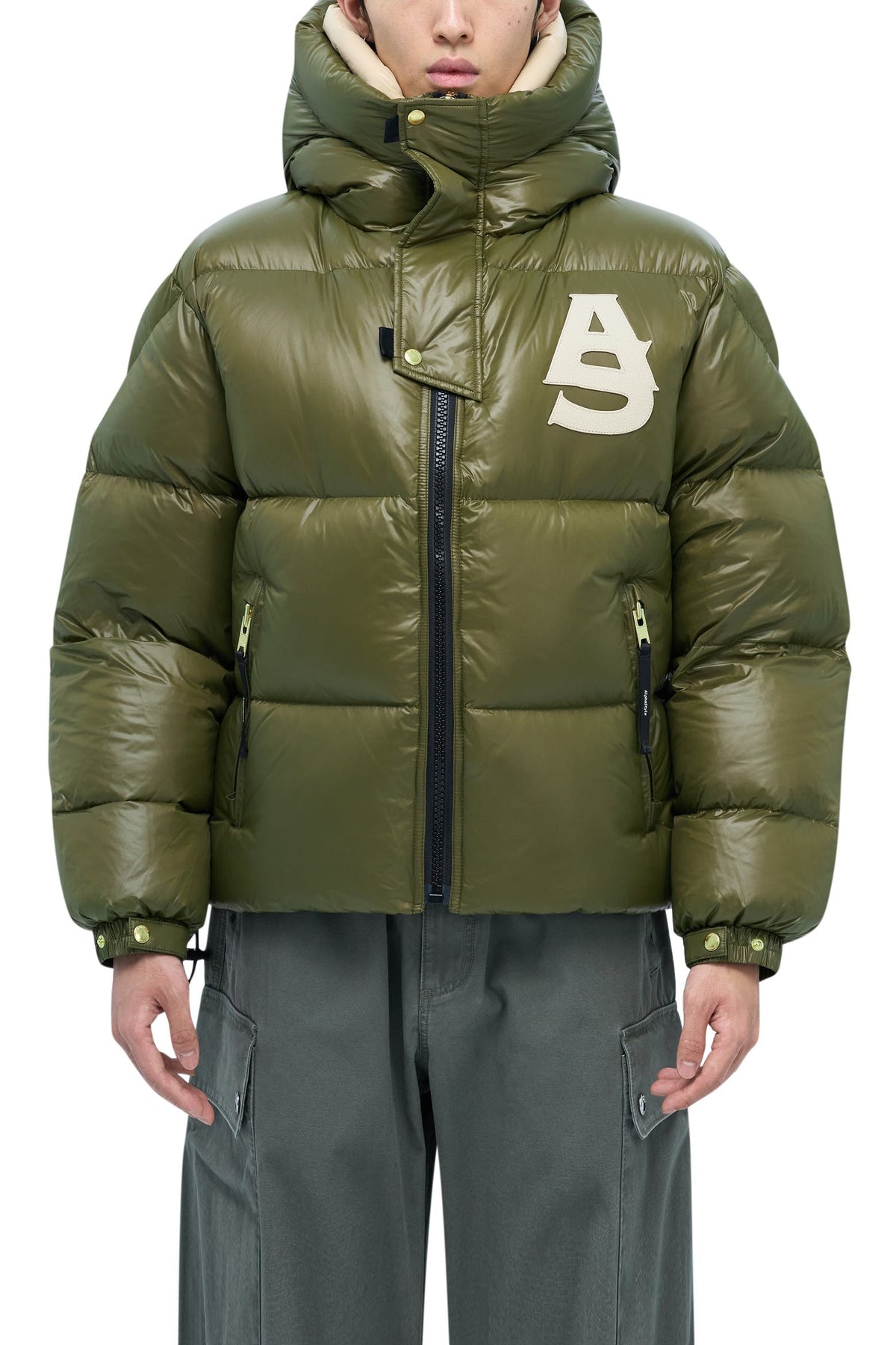 AlphaSytle Kudu Cozy Double Hood Puffer Jacket (Shiny)