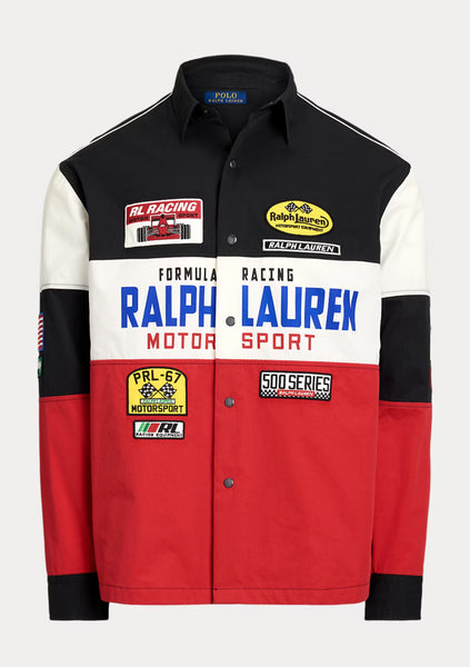 希少 Polo Ralph Lauren モーターサイクル プルオーバー L Polo Ralph Lauren Racing Overshirt