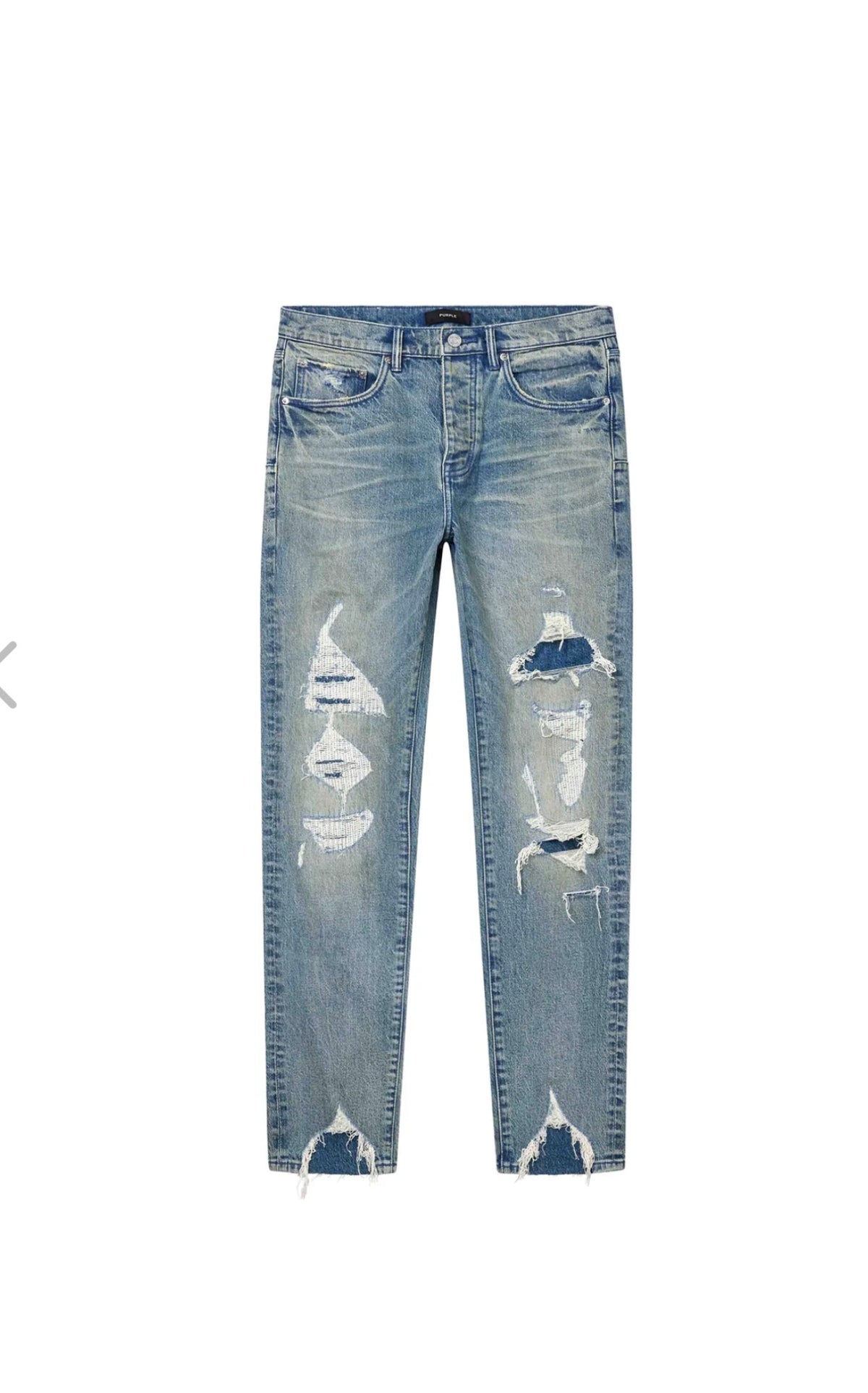 Purple Brand P005  Vintage Destroy Light Indigo Jeans