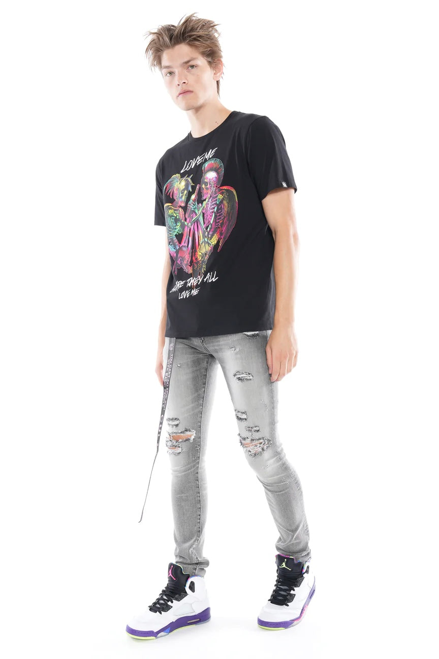 Cult Of Individuality Punk Super Skinny Belted Stretch Jeans