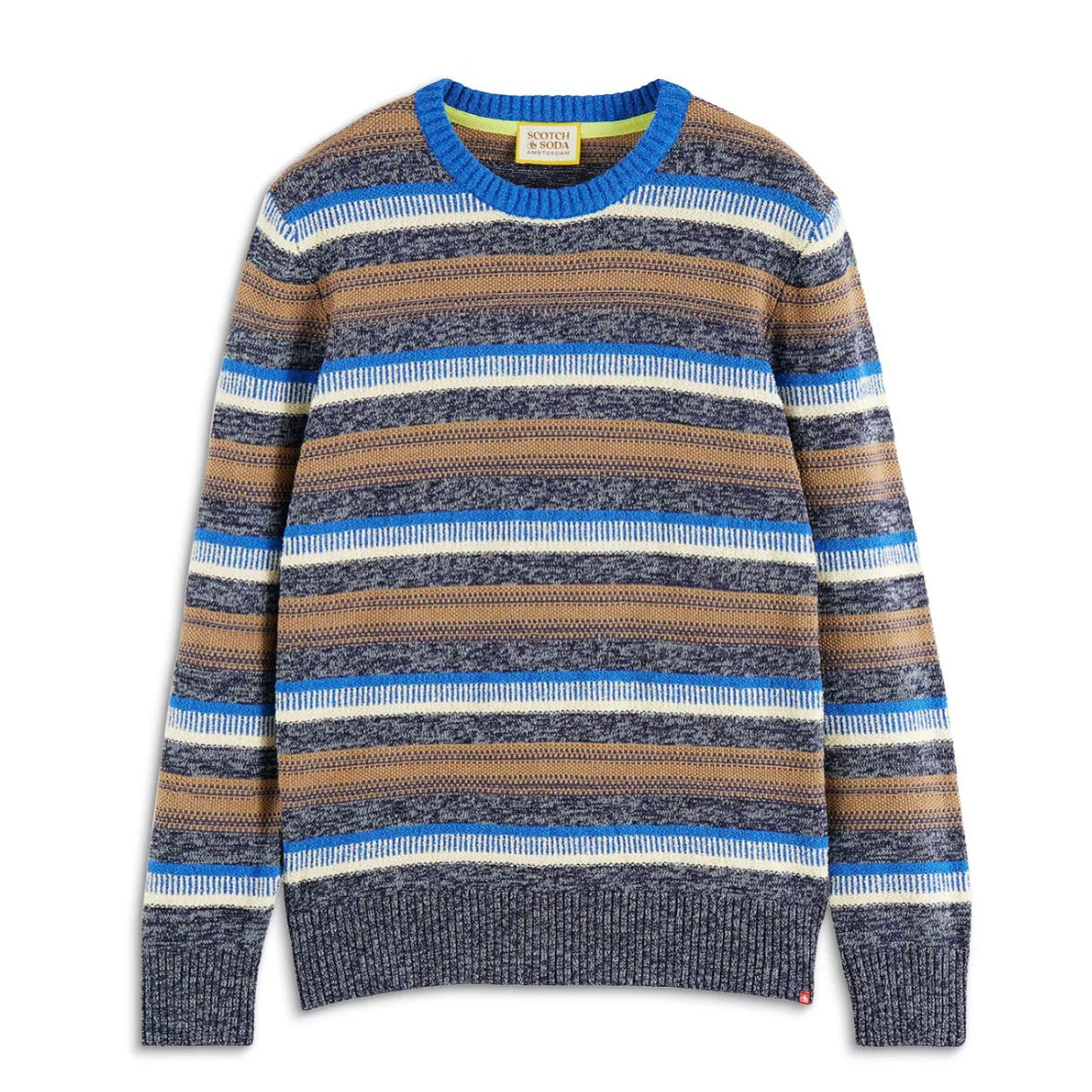 Scotch & Soda Mixed Yarn Stripe Crewneck Sweater