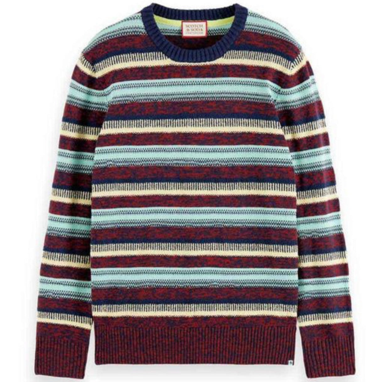 Scotch & Soda Mixed Yarn Stripe Crewneck Sweater