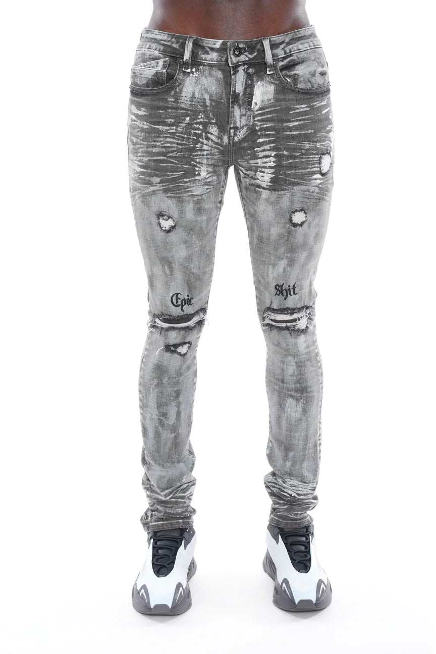 Cult Of Individuality Punk Super Skinny Belted Jeans