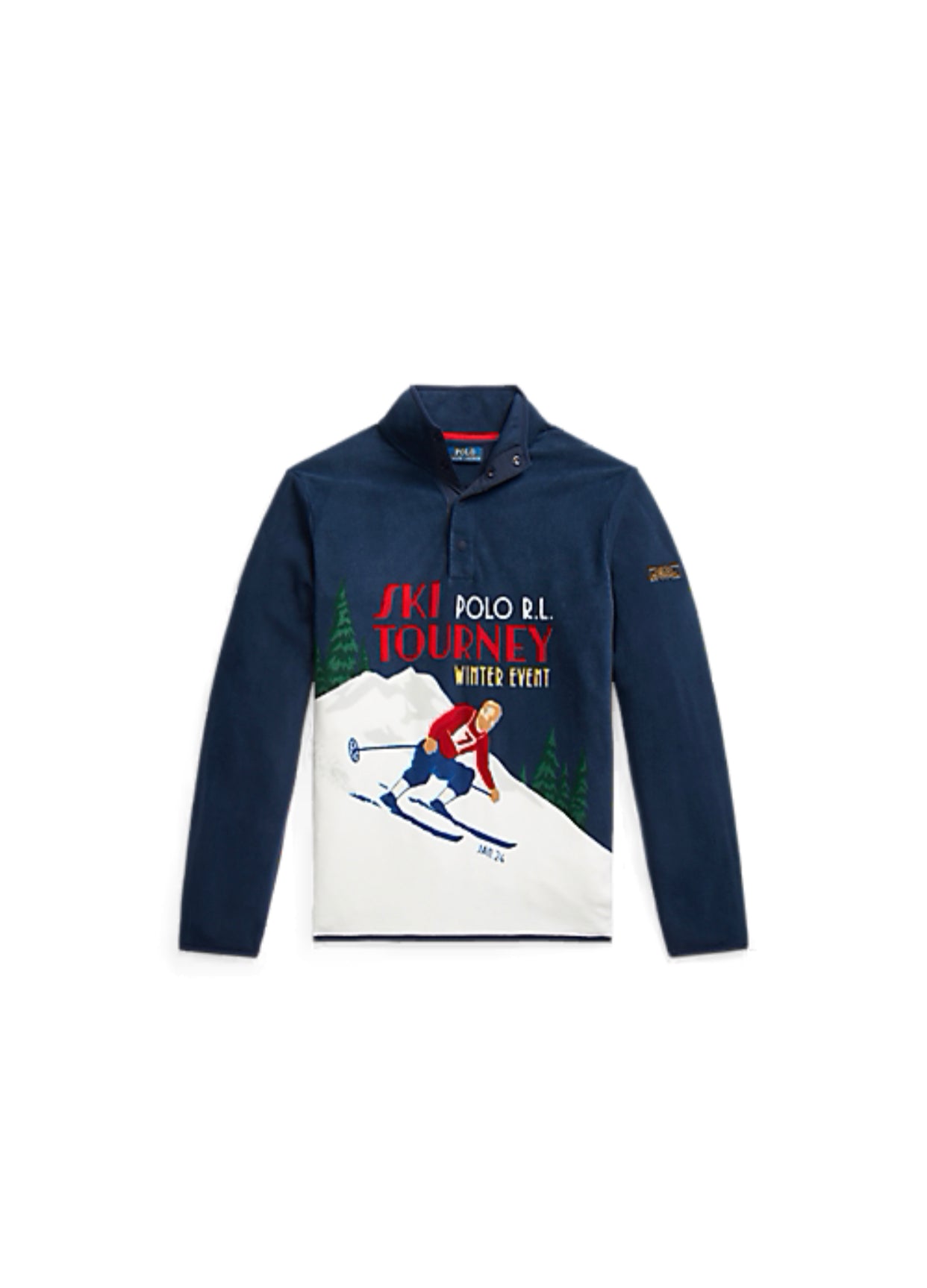 POLO RALPH LAUREN Skier-Print Brushed Fleece Pullover