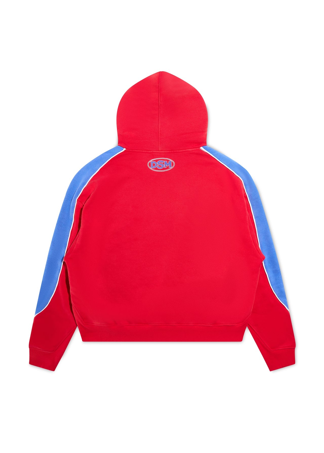 DSM Panel Hoodie (Red/Washed Blue)