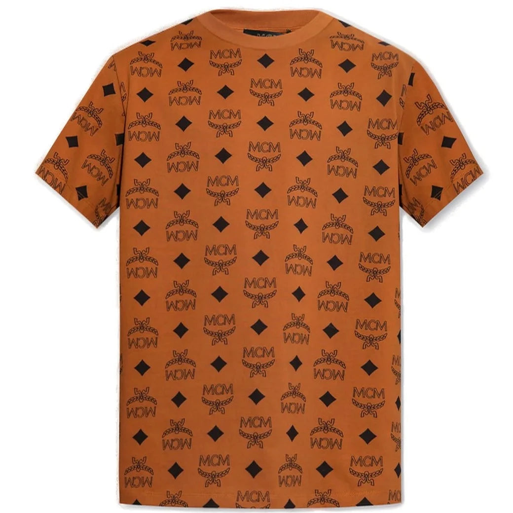 Mcm Maxi Monogram Print T-Shirt in Organic Cotton