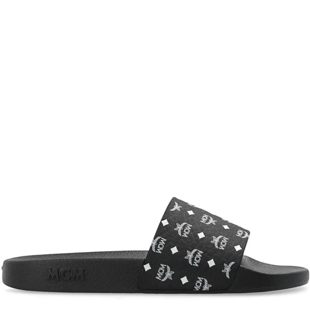 Mcm Monogram Print Rubber Slides