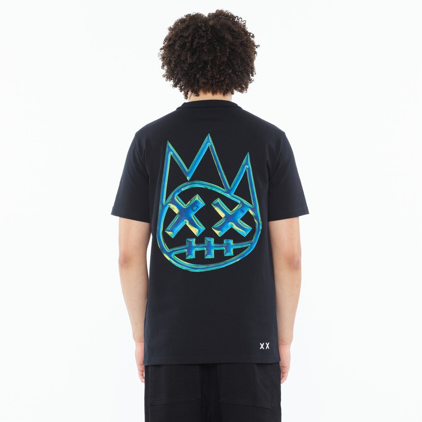 Cult Of Individuality Heavyweight Short Sleeve Crew Neck Tee "Bubble Logo" in Black