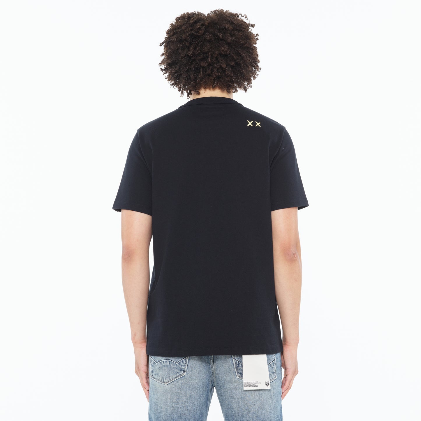 Cult Of Individuality Heavyweight Short Sleeve Crew Neck Tee "Shattered Logo" in Black