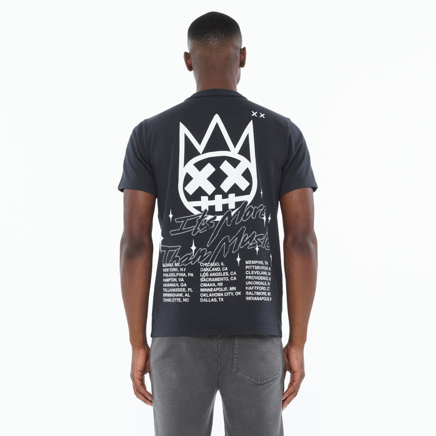 Cult Of Individuality Heavyweight Short Sleeve Crew Neck Tee "More Than Music" in Steel