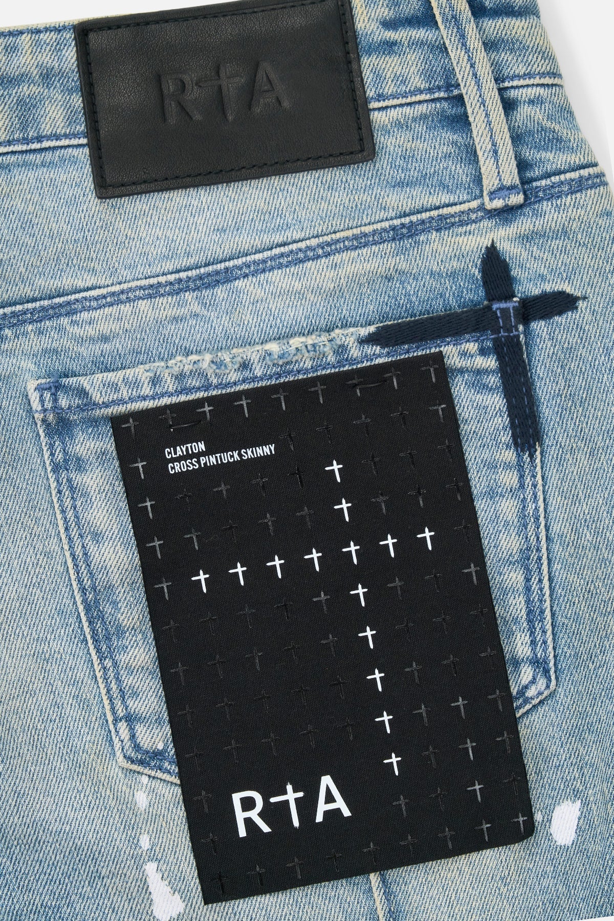 RTA Clayton Skinny Jean | Splattered Indigo Dusk