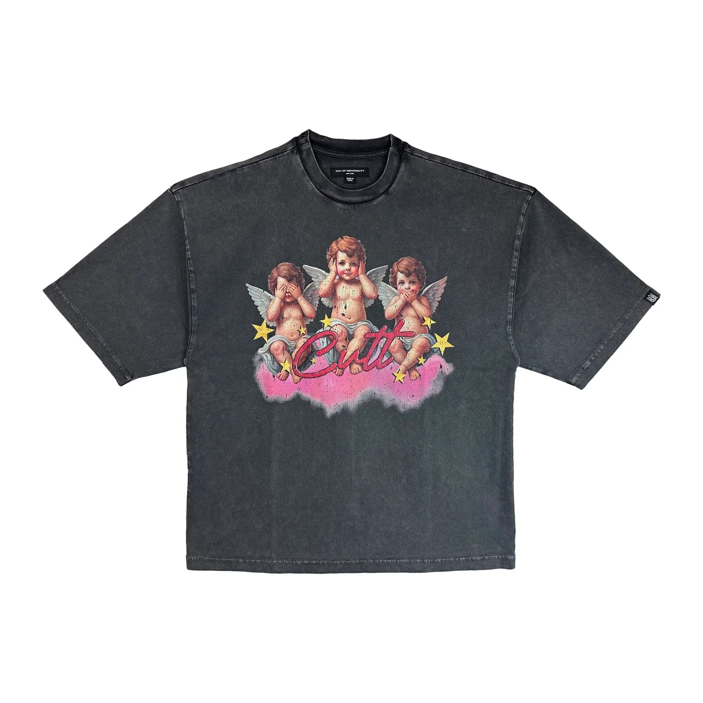 Cult Of Individuality Oversized Heavyweight Boxy Short Sleeve Crew Neck Tee "Cherubs"