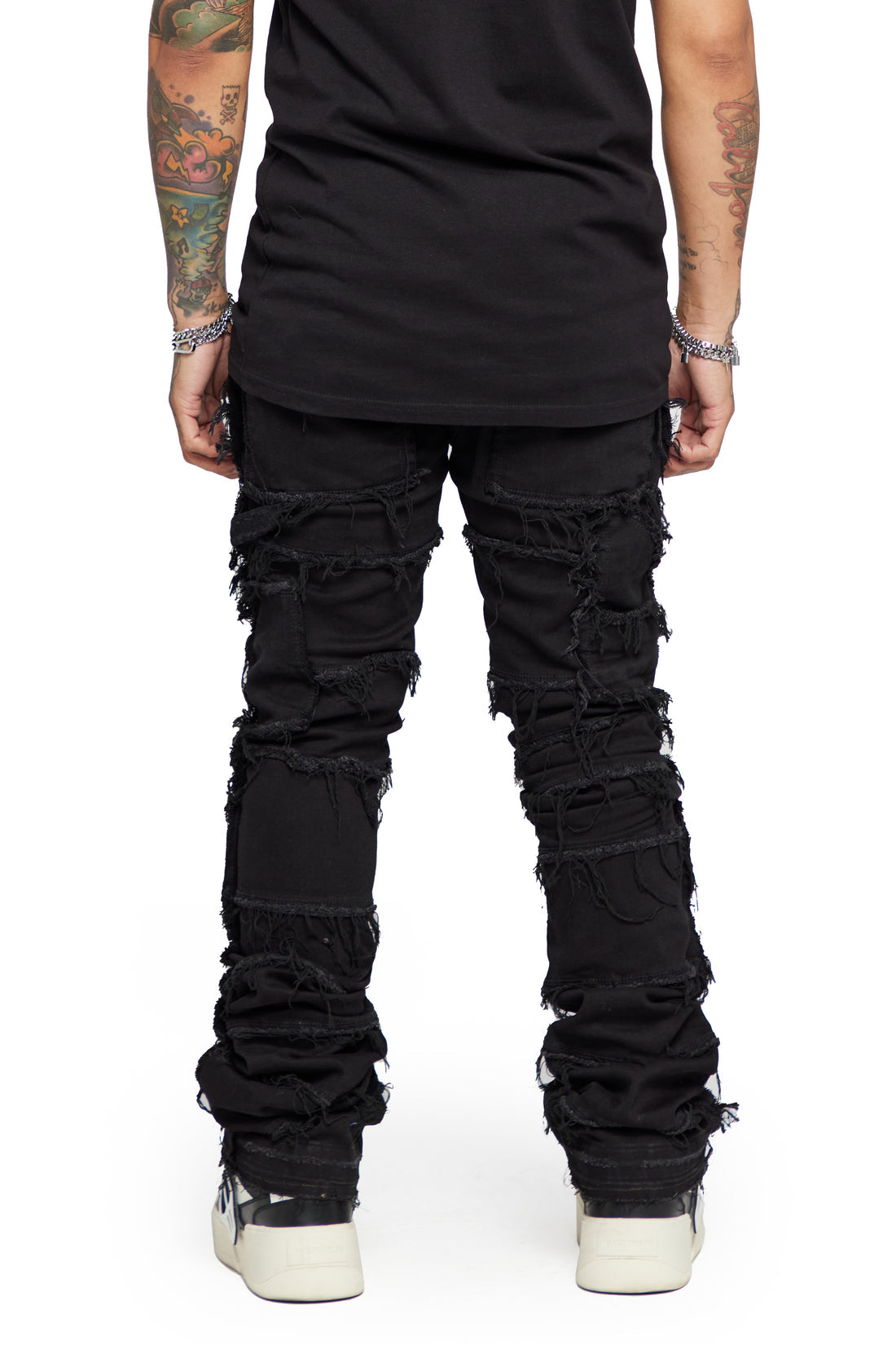 Valabasas “Phoenix 2.0” Black Washed Stacked Flare Jean