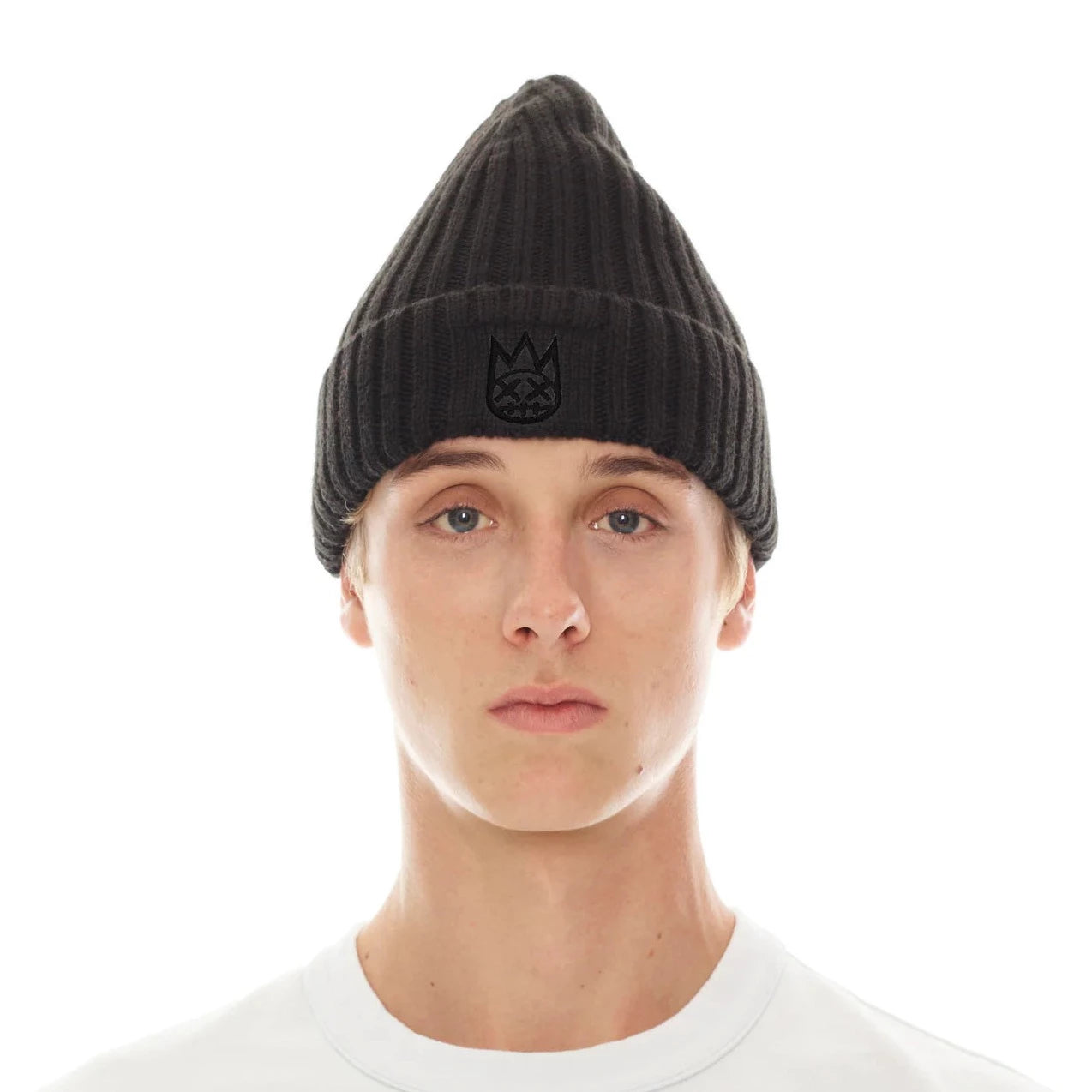 Cult Of Individuality Knit Hat With Clean 2 Tone Shimuchan Logo In Black On Black