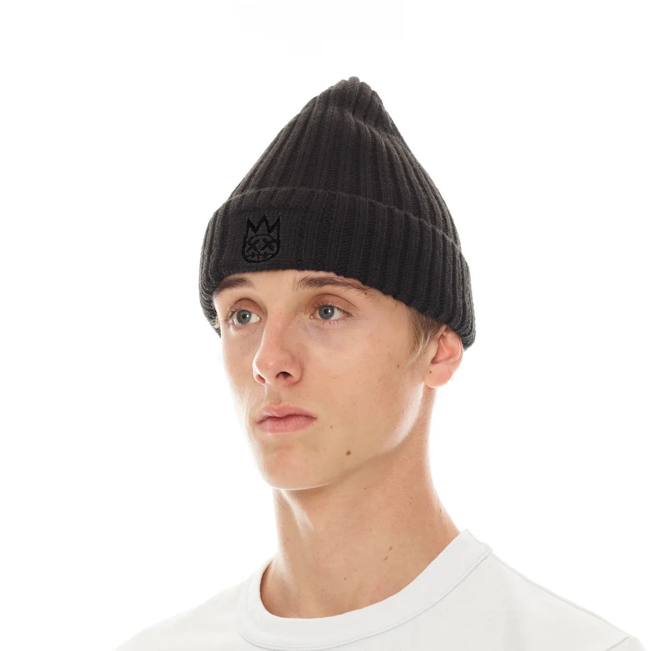 Cult Of Individuality Knit Hat With Clean 2 Tone Shimuchan Logo In Black On Black