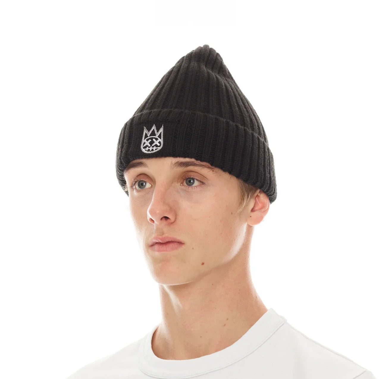 Cult Of Individuality Knit Hat With Clean 2 Tone Shimuchan Logo In Black On white