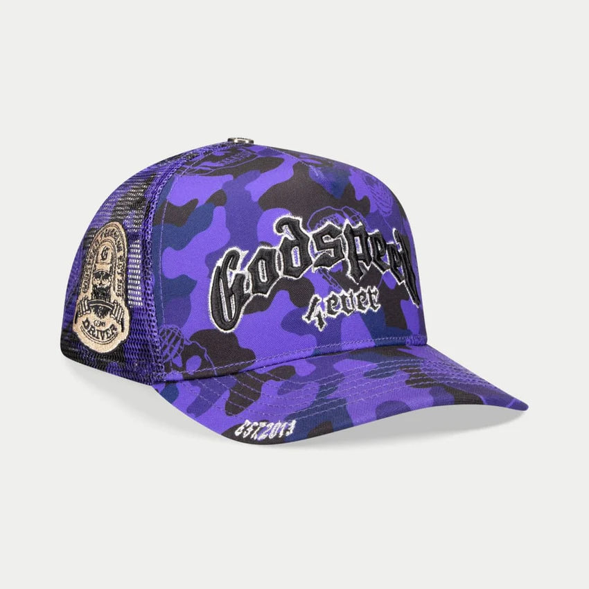 Godspeed Forever Camo Trucker Hat (Grape)