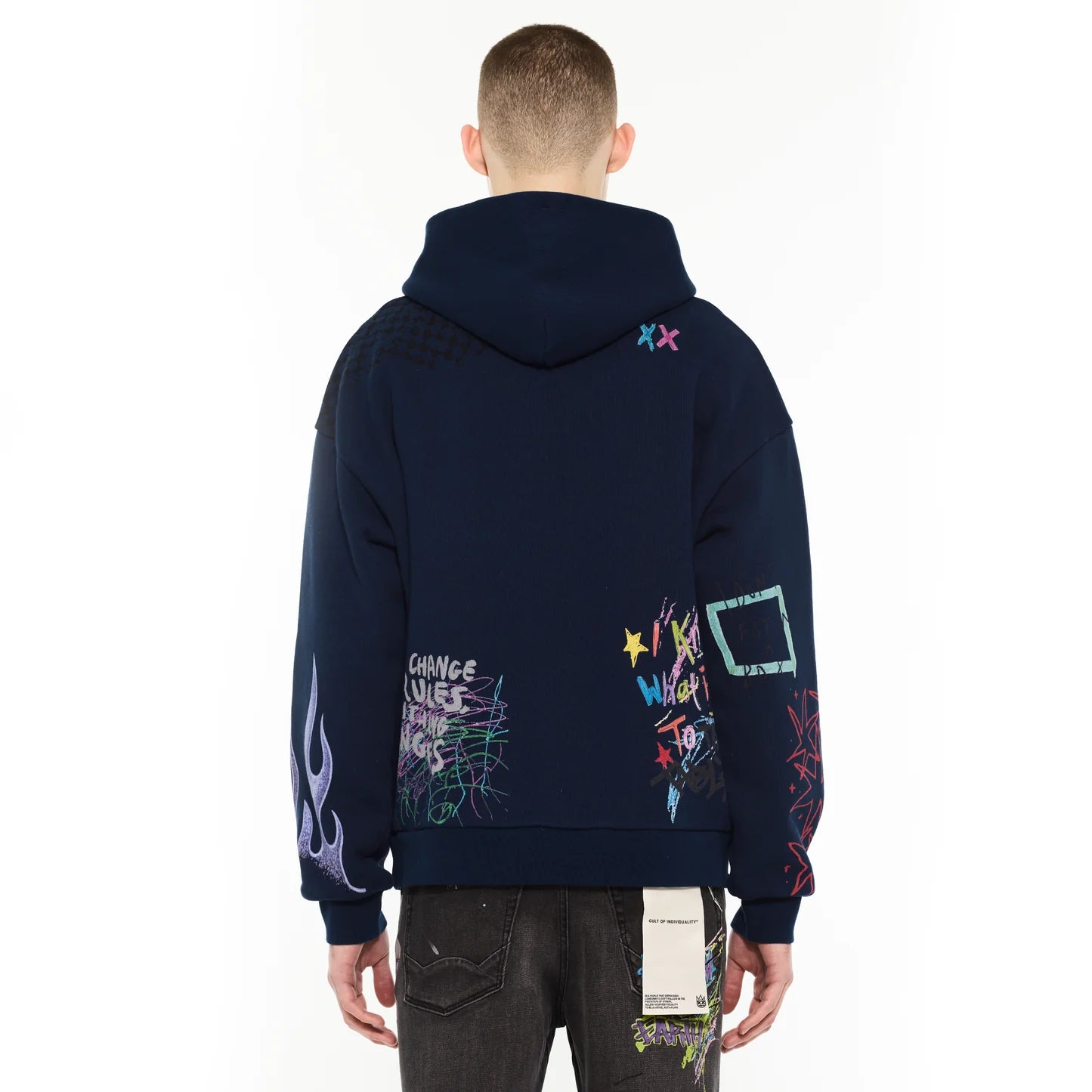 Cult Of Individuality Pullover Novelty Hoody in Black