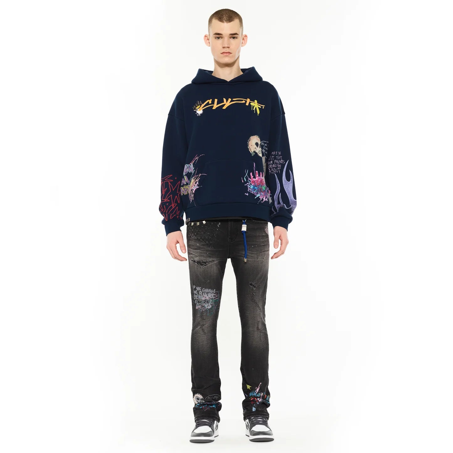 Cult Of Individuality Pullover Novelty Hoody in Black