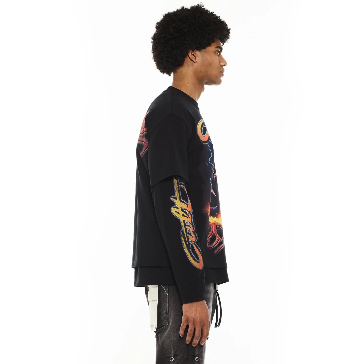 Cult Of Individuality x El Alfa Premium Long Sleeve Thermal Shirt "Cobra" in Black