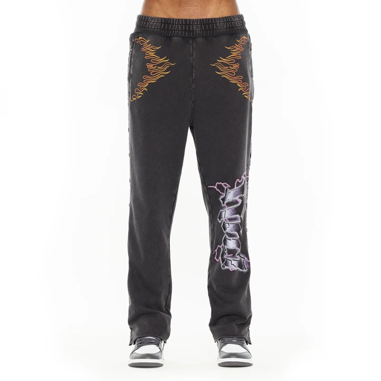 Cult Of Individuality Pullover Novelty Sweatsuit in Vintage Charcoal