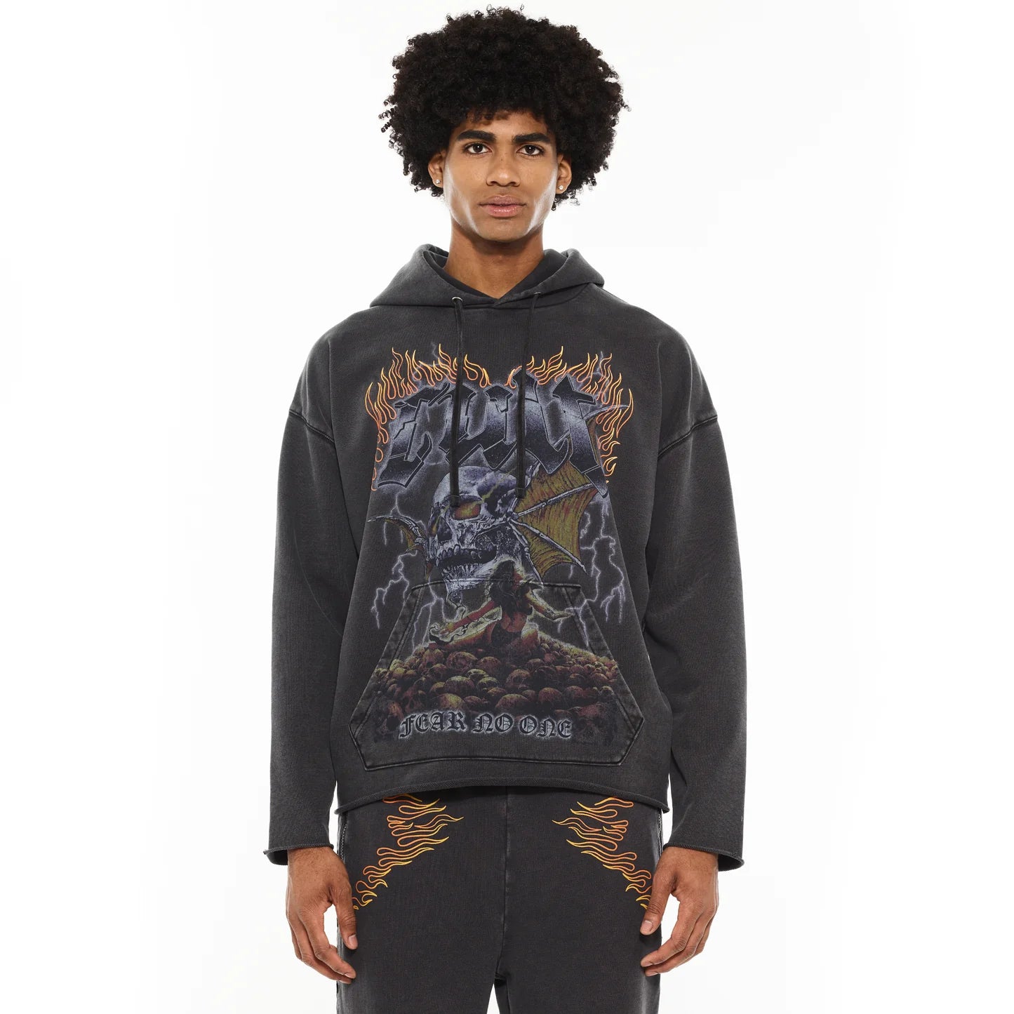 Cult Of Individuality Pullover Novelty Sweatsuit in Vintage Charcoal