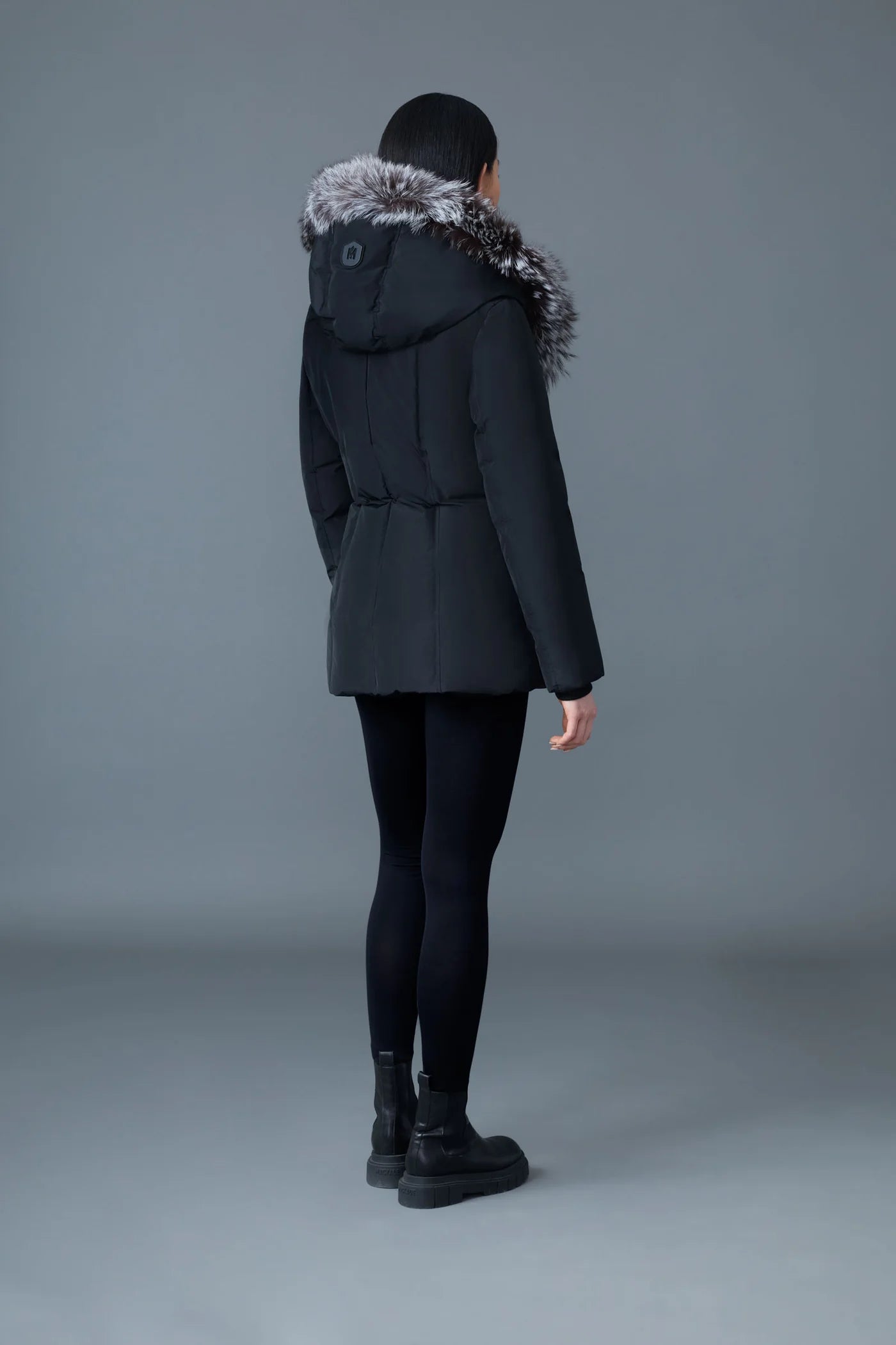 Mackage ADALI-X Down coat with silver fox fur Signature Mackage Collar
