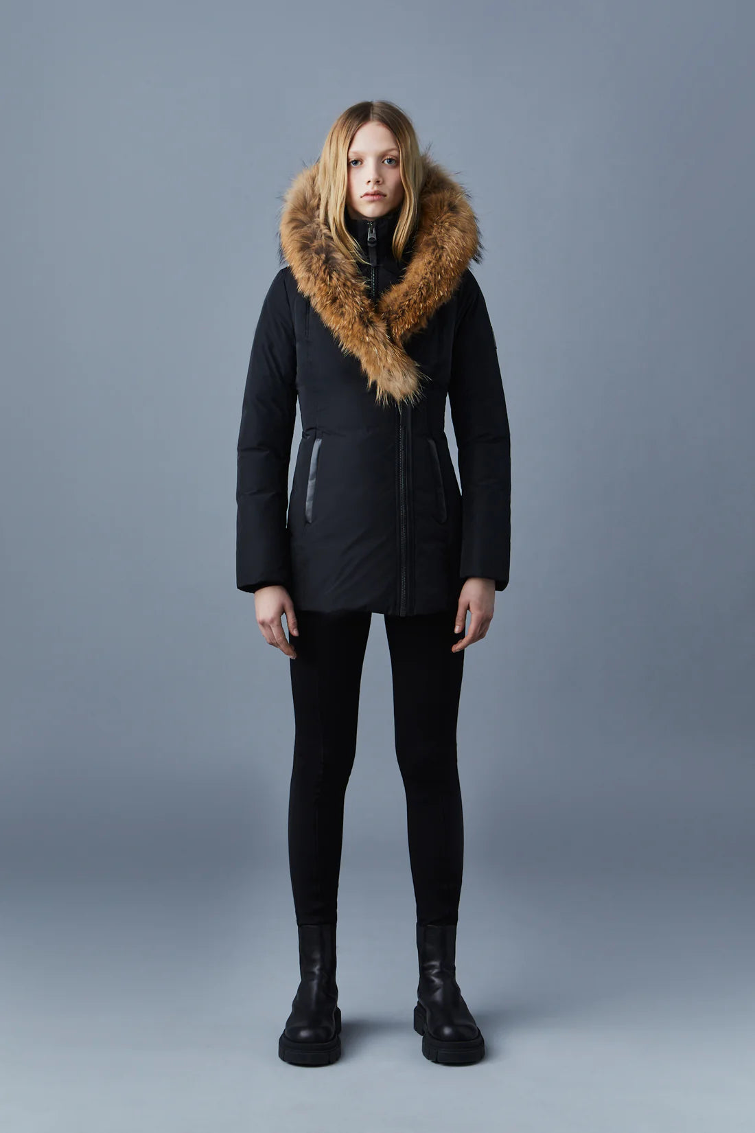 Mackage Adali Down Coat With Natural Fur Signature Mackage Collar