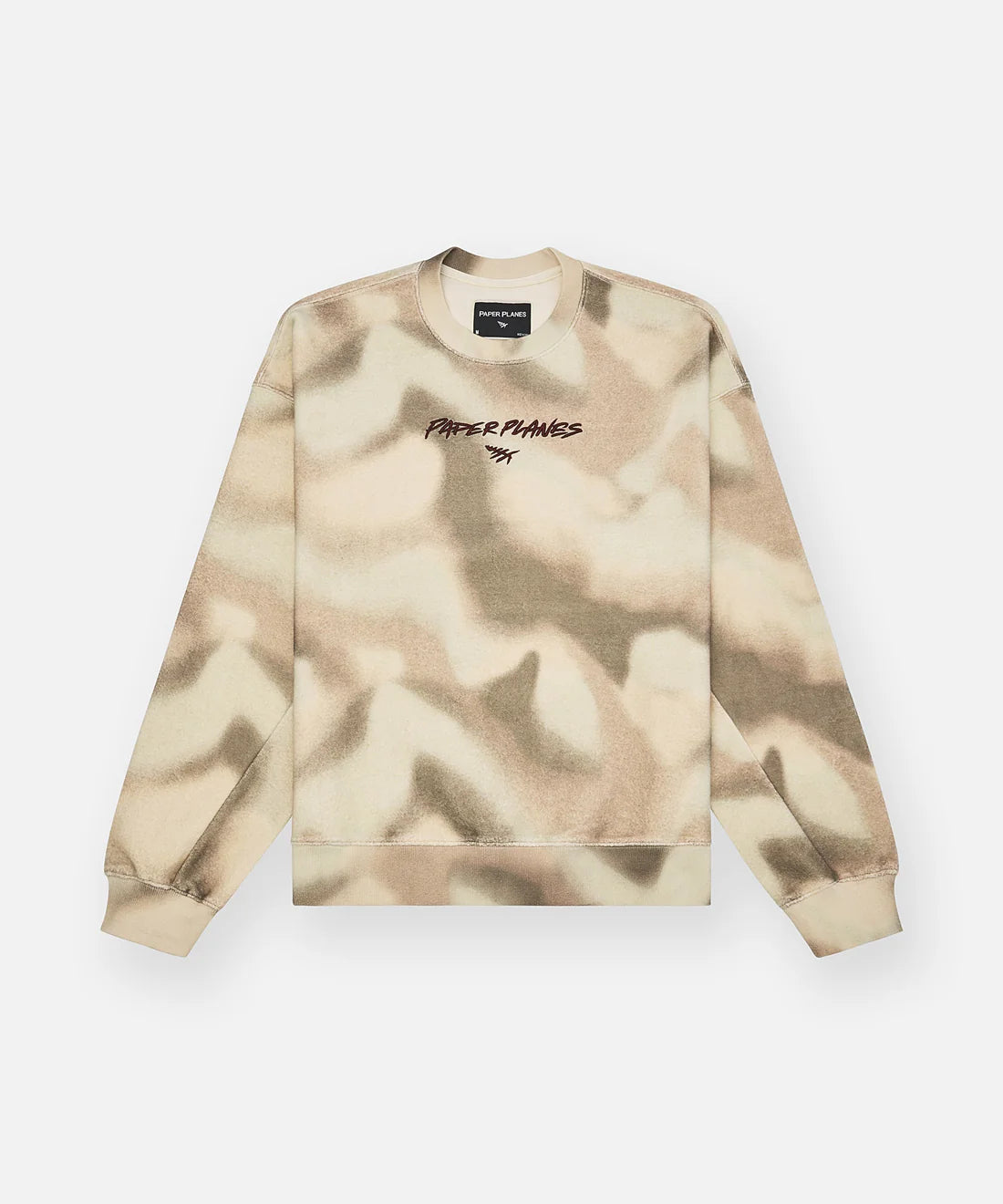 Paper Planes Airbrushed Camo Crewneck