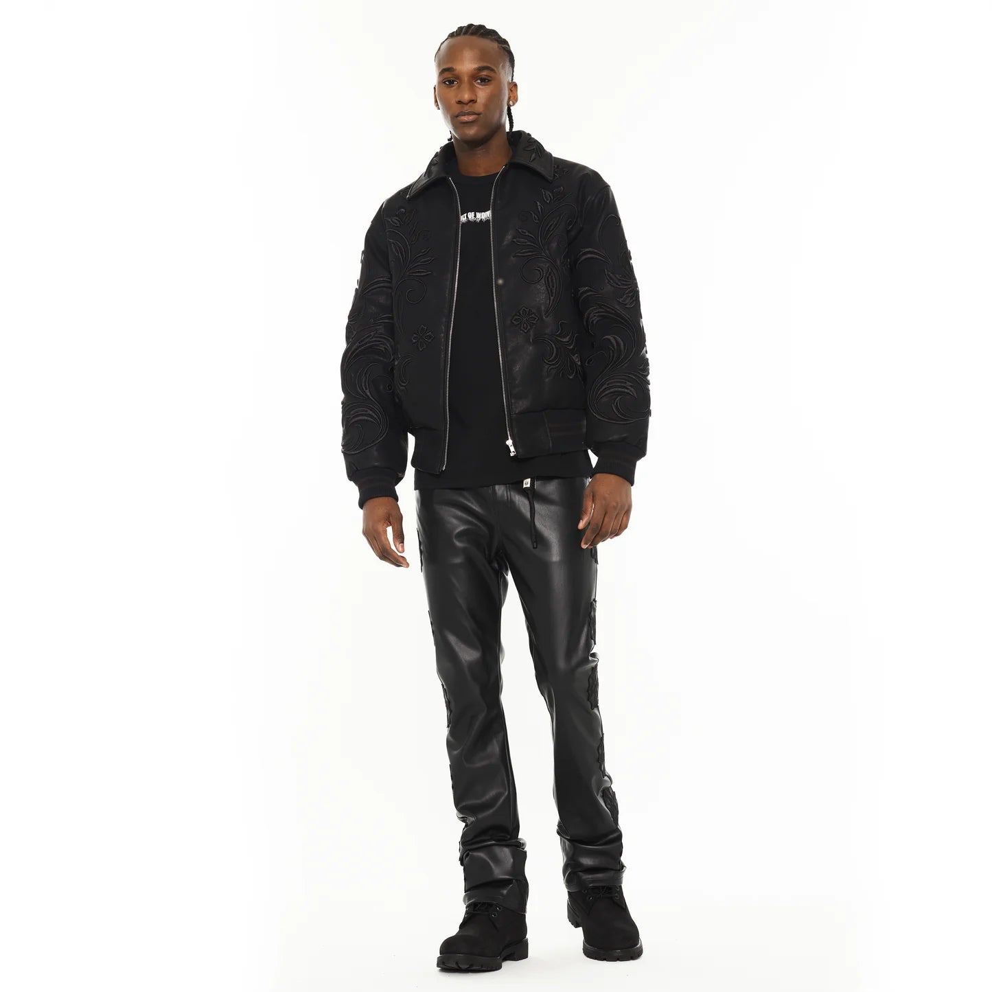 Cult Of Individuality Faux Leather Lenny Bootcut 603 Jeans