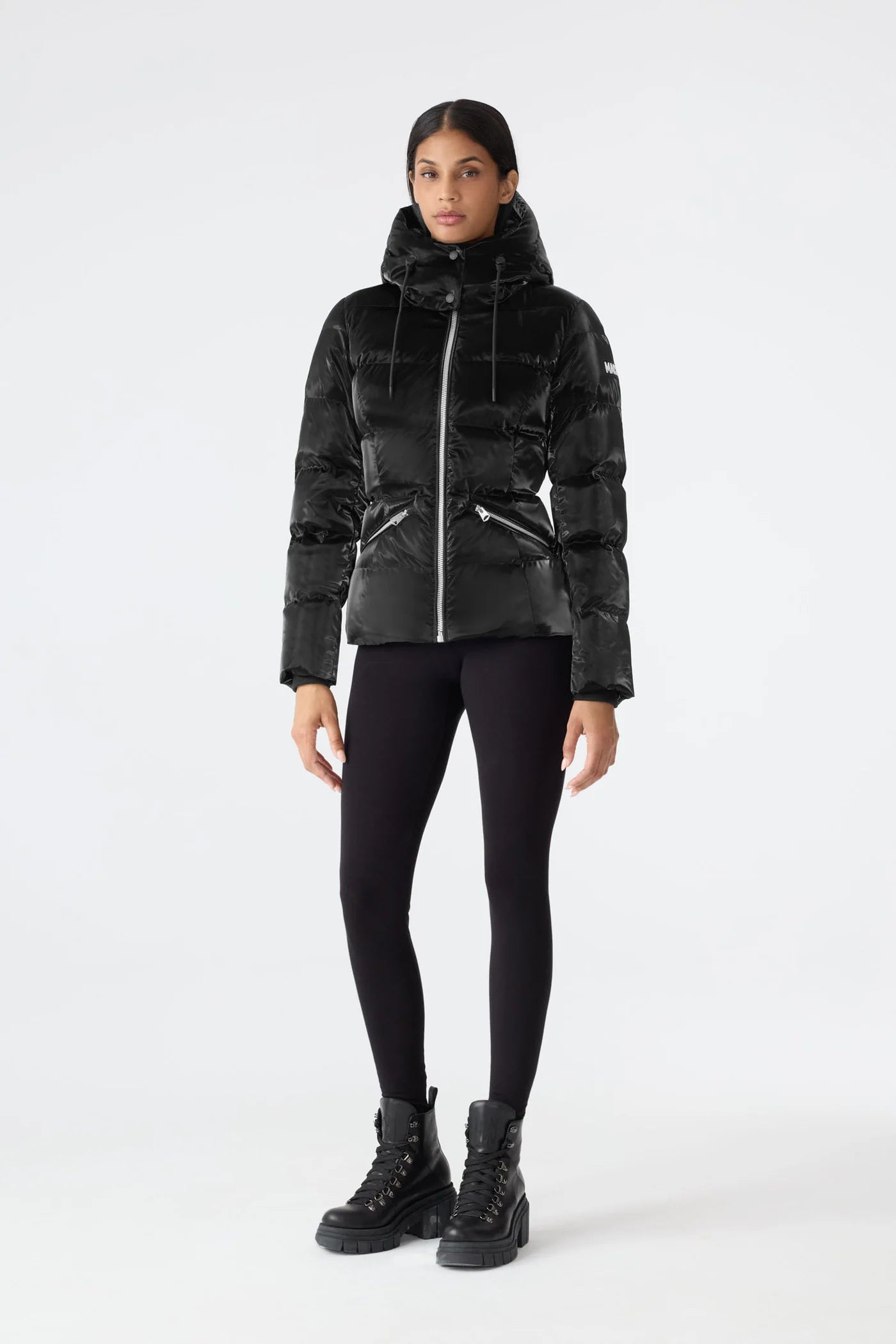 Mackage MADALYN-GLO High-Gloss Down Jacket With Removable Hood