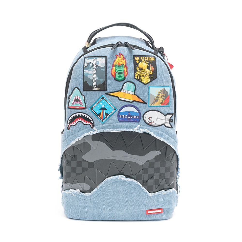 Sprayground Denim Tear 3AM Patches DLXSV Backpack