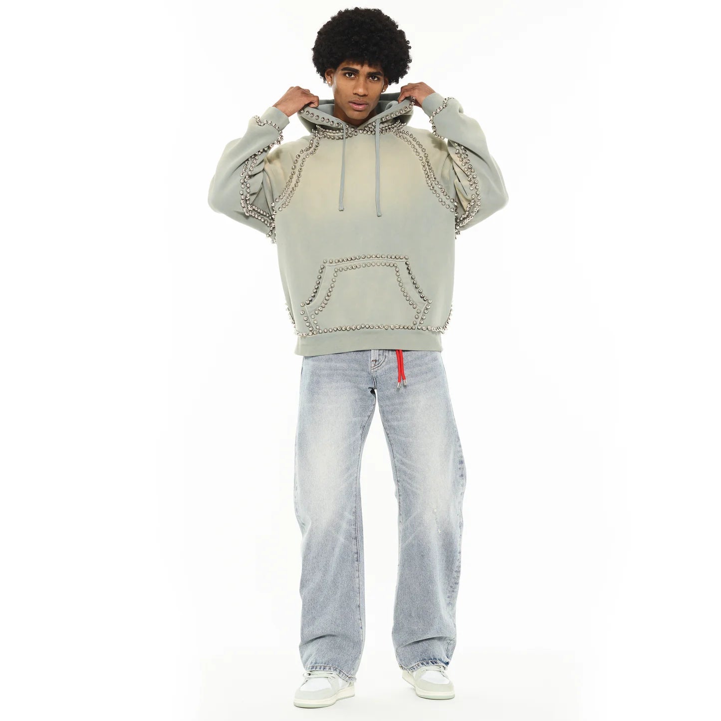 Cult Of Individuality Pullover Novelty Hoody in Smog
