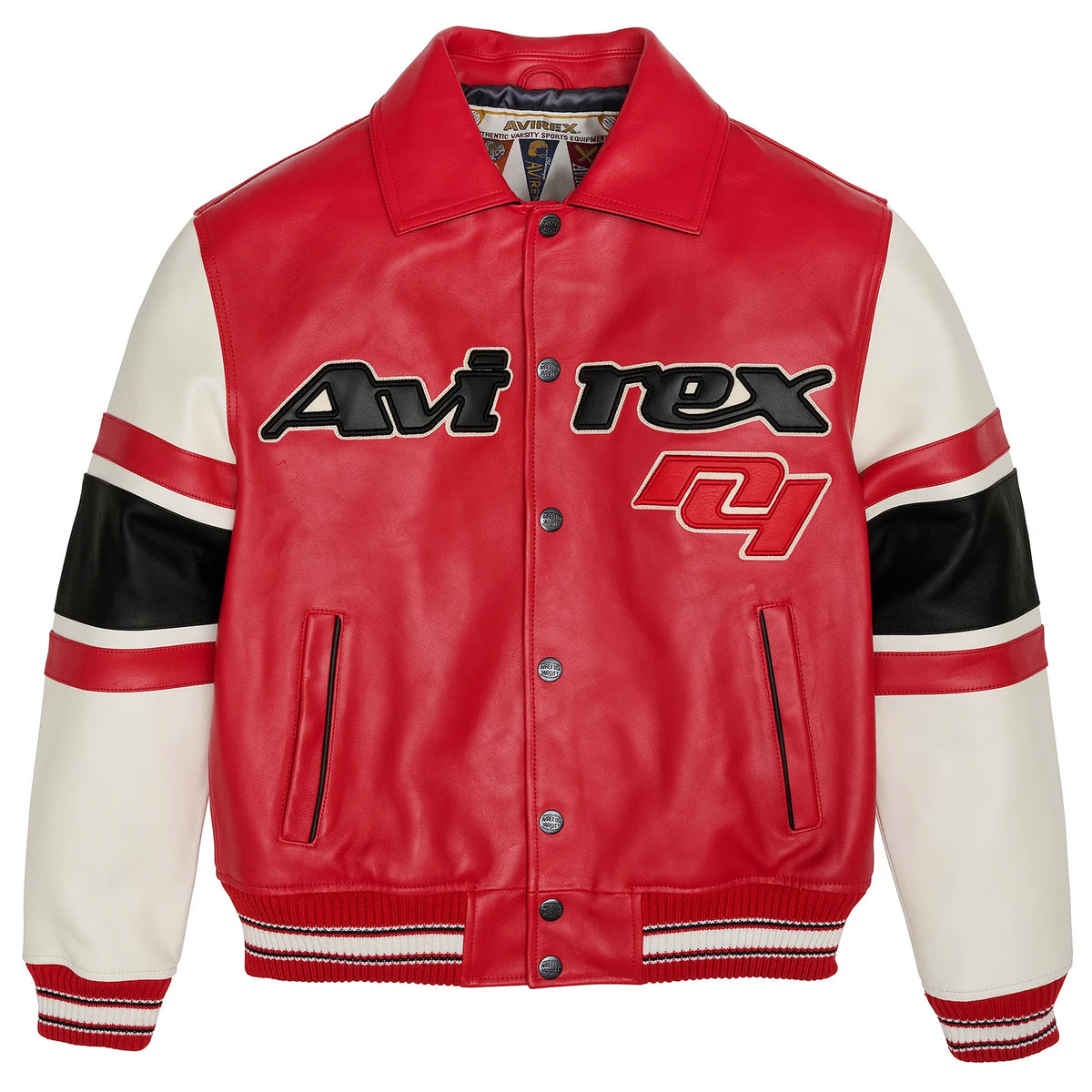 a-2 backpack leather averix Avirex Men's LEGEND Leather Bomber JACKET - SALVAGE RED