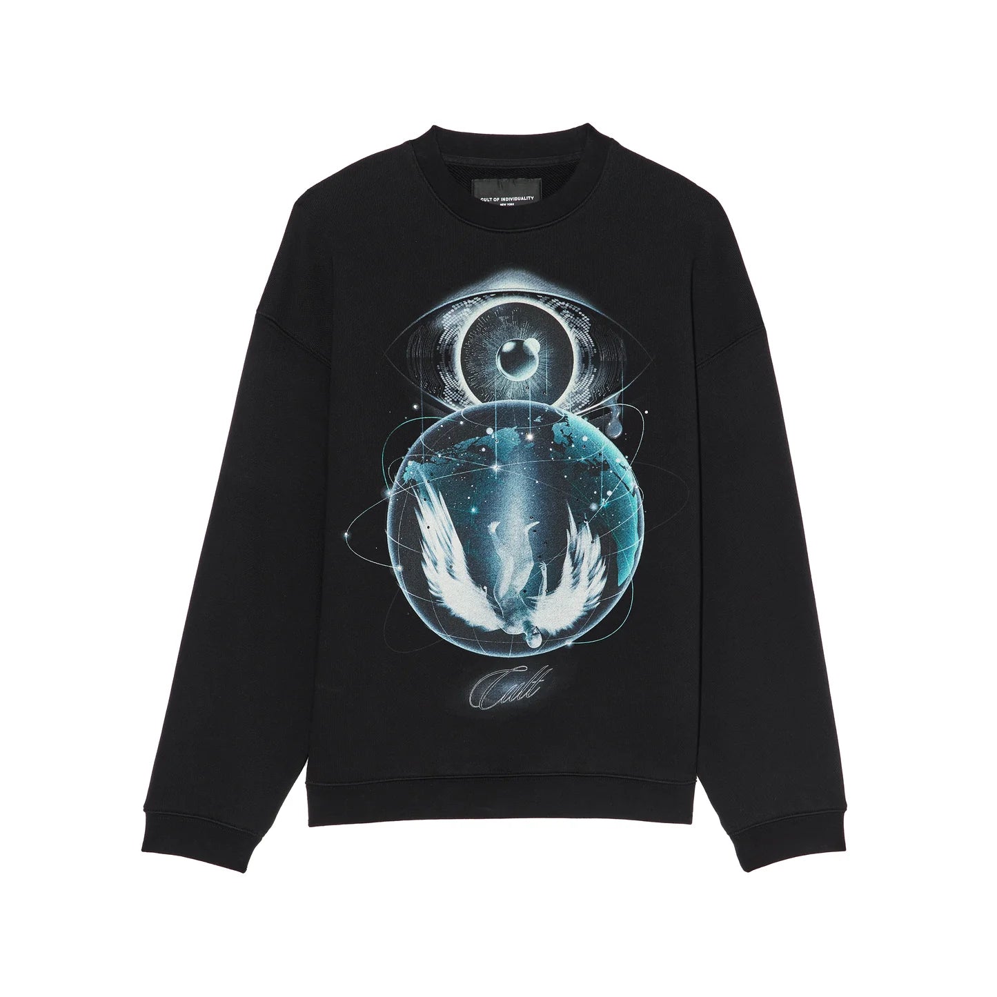 Cult Of Individuality Novelty Fleece Crew Sweatshirt in Teardrop