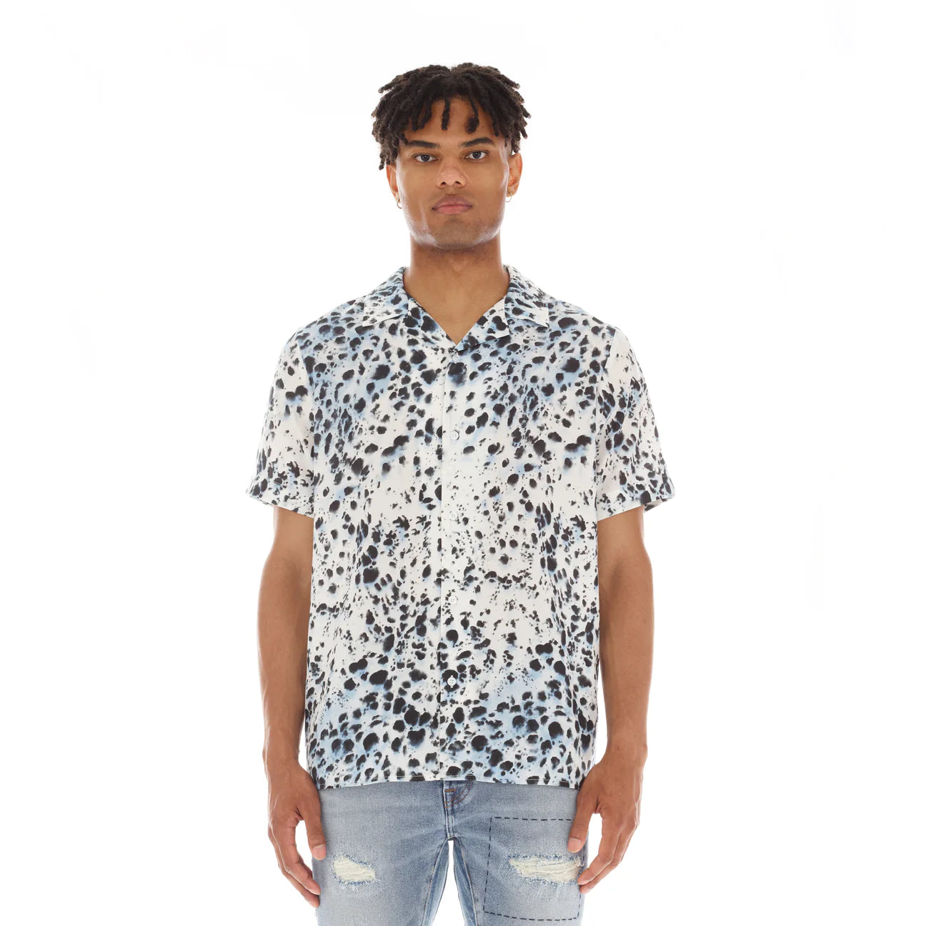 Cult Of Individuality Cuban Short Sleeve Woven Leopard