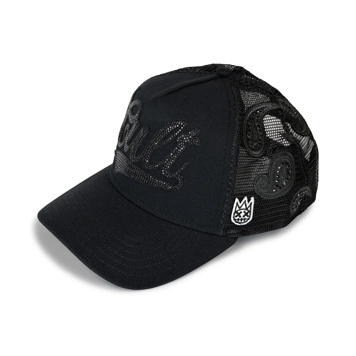 Cult Of Individuality Crystal Paisley  Shimuchan Logo Mesh Back Trucker Hat - Blue Jeans
