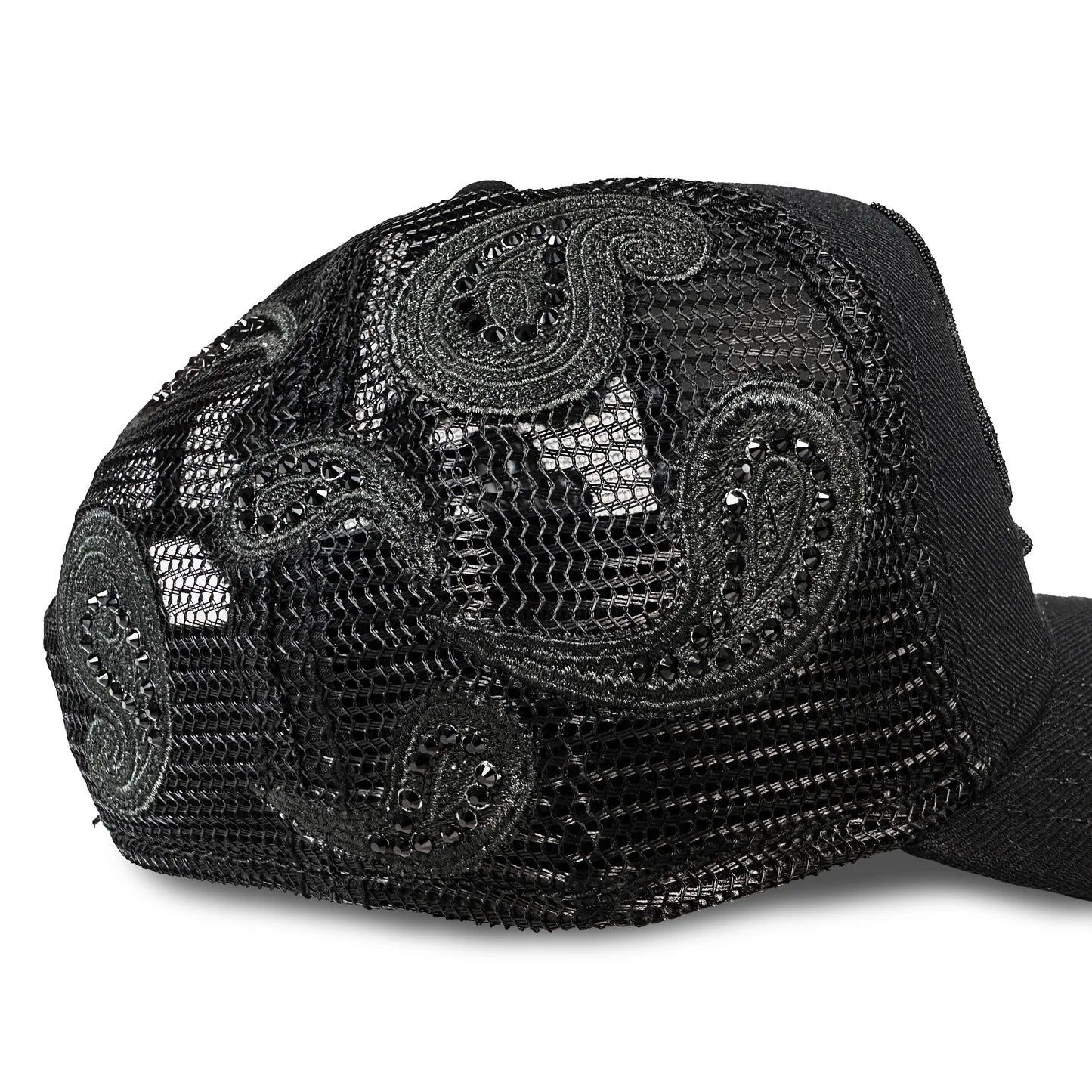 Cult Of Individuality Crystal Paisley  Shimuchan Logo Mesh Back Trucker Hat - Blue Jeans