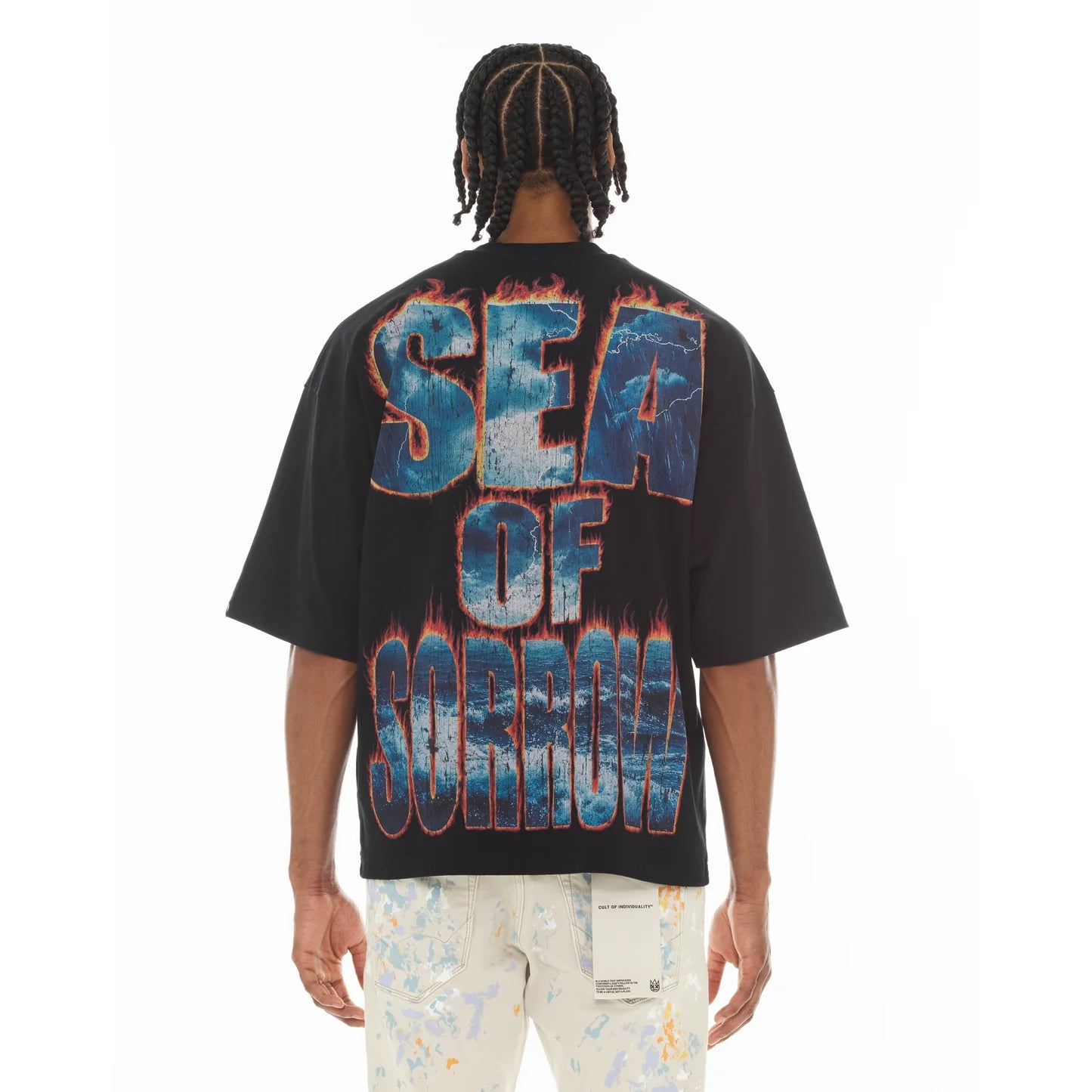 Cult Of Individuality Oversized Short Sleeve Crew Neck Tee "Sea OF Sorrow “