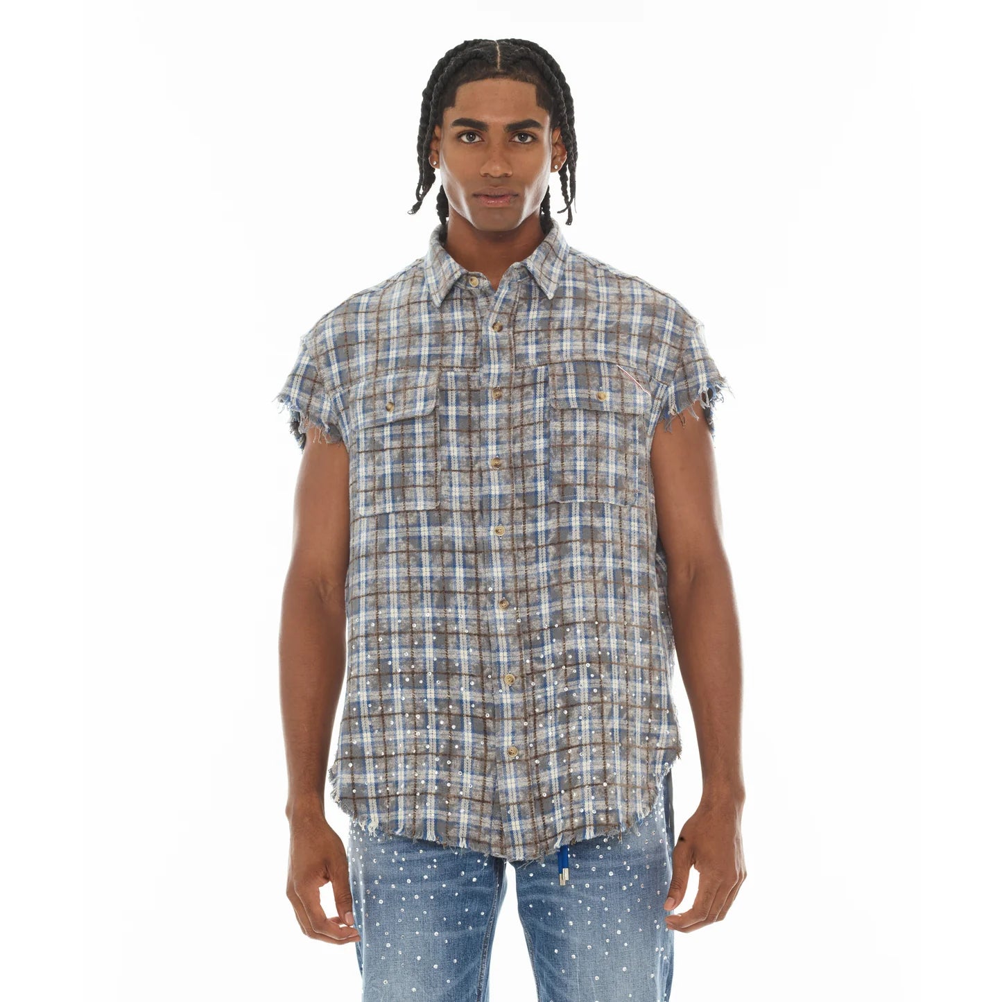 Cult OF Individuality Sleeveless Woven Shirt