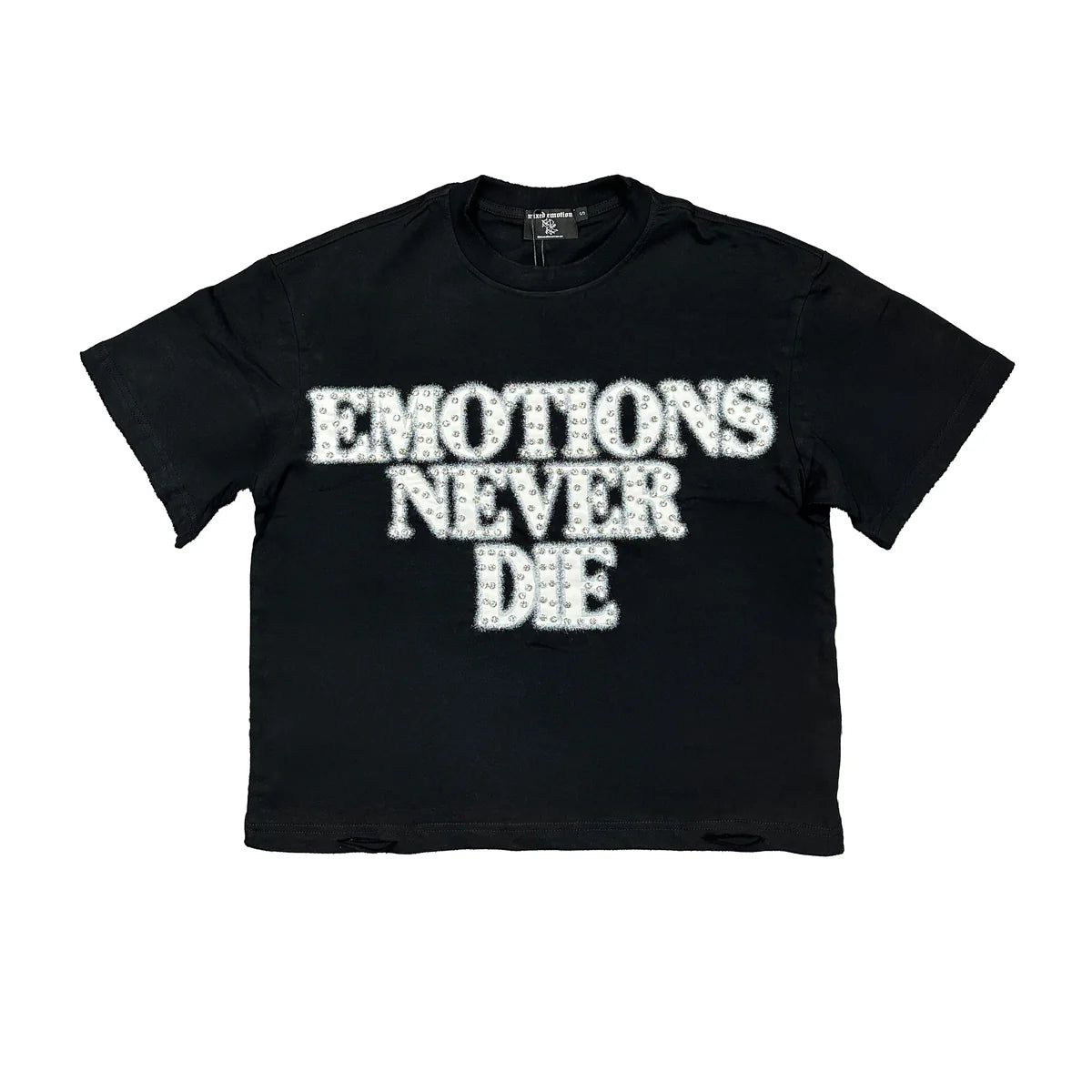 Mixed Emotion Black “End” Rhinestone tee