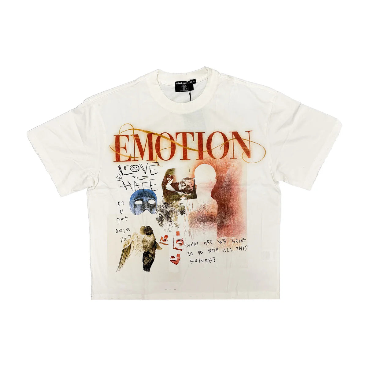 Mixed Emotion White “Deja Vu” tee