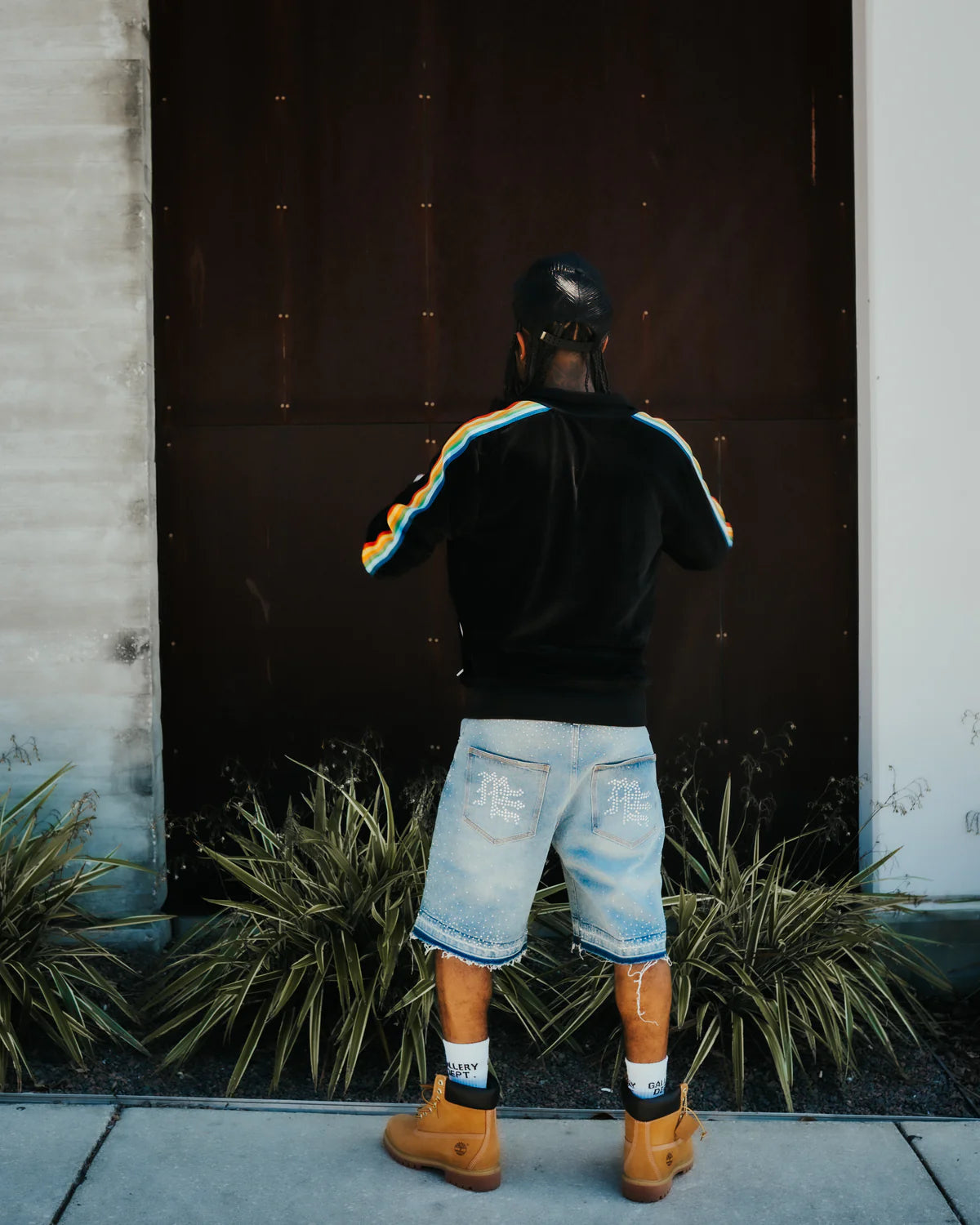 Mixed Emotion "Me" Rhinestone Denim Shorts