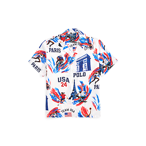 Polo Ralph Team USA Print Camp Shirt