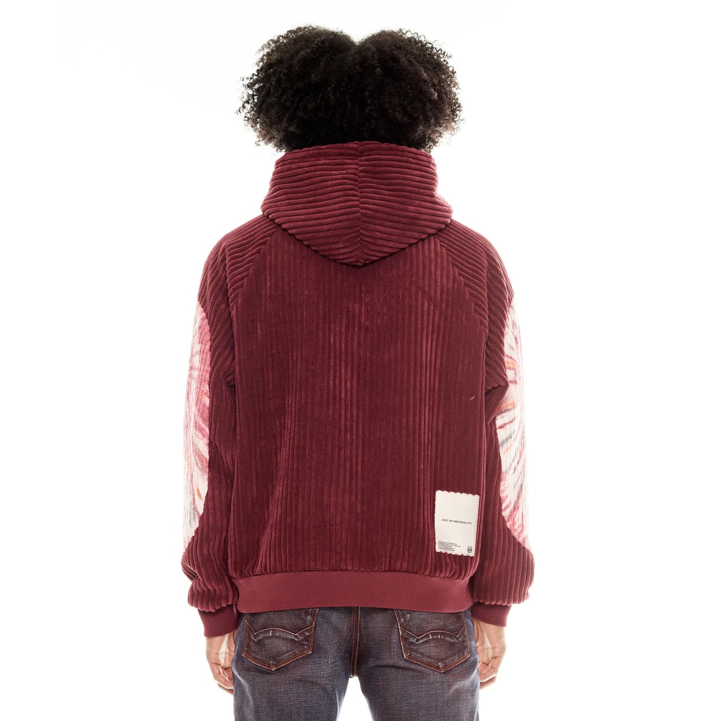 Cult Of Individuality Burgundy Tye Dye Pullover Sweatshirt