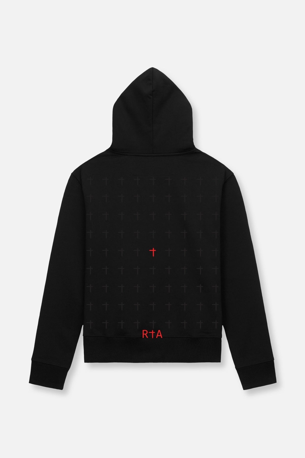 RTA DION HOODIE | BLACK RED RIP CROSS