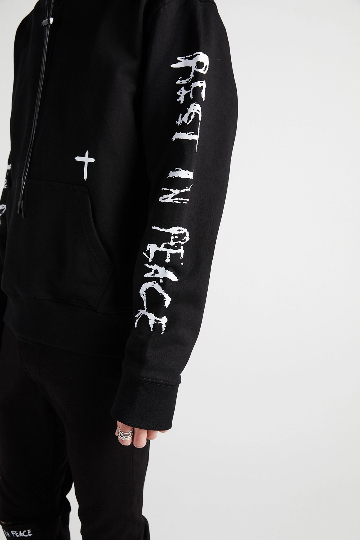 RTA DION HOODIE | BLACK REST IN PEACE