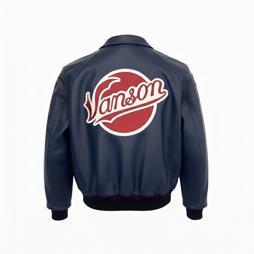 Vanson Men’s Bomber Jacket Harlem - Blue Jeans