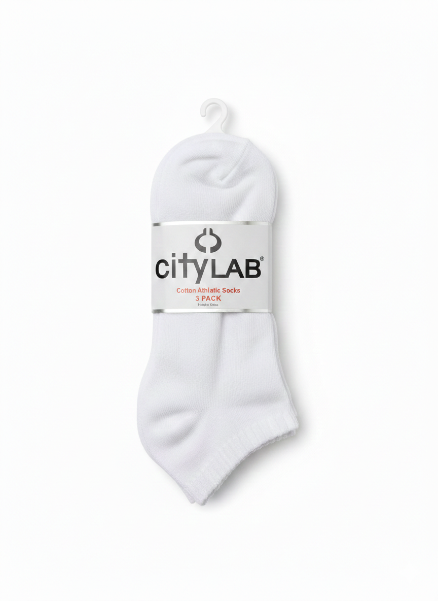 CityLab Short Cotton Athletic Socks (3 Pack)
